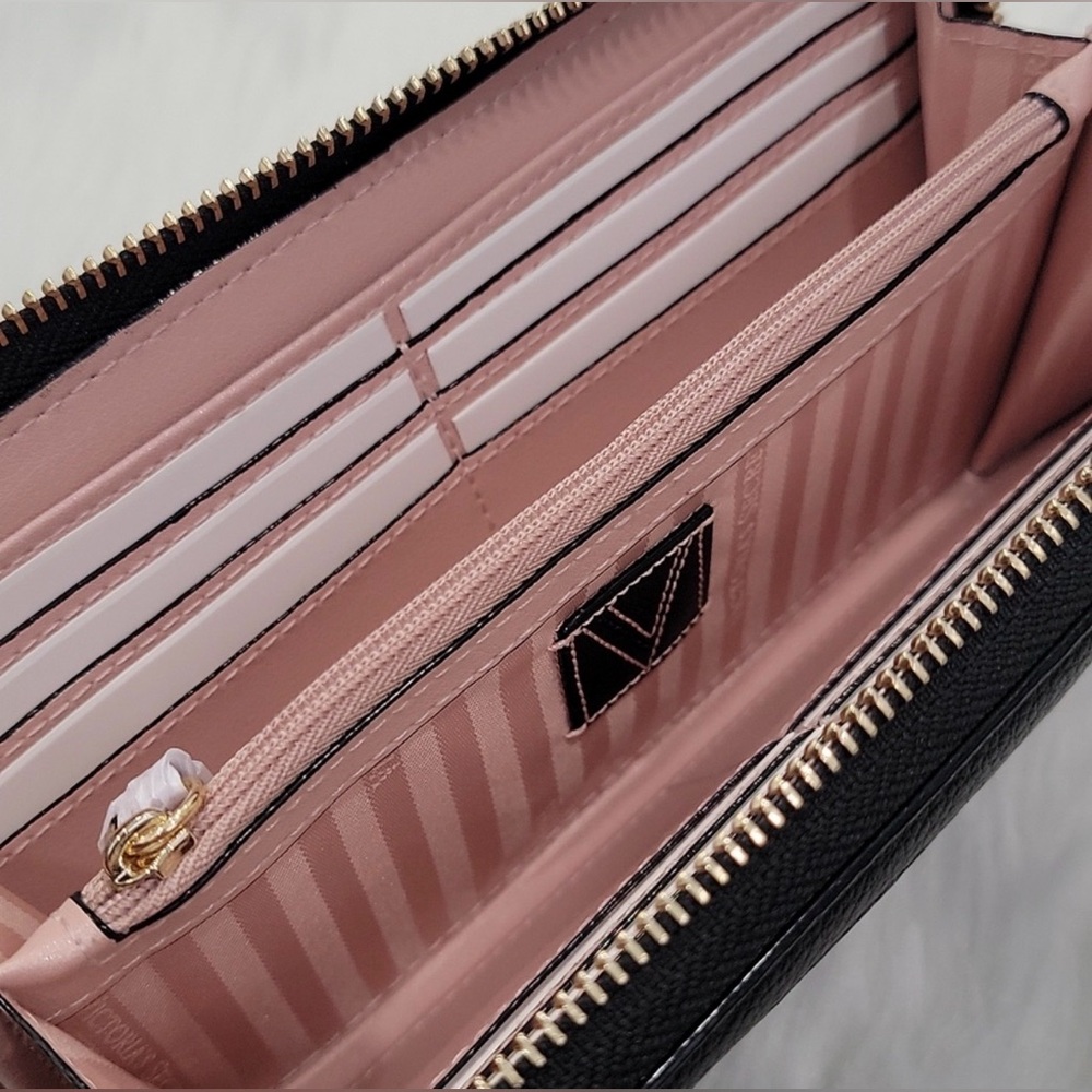 Victoria’s Secret Camera Crossbody Bag & Continental Wallet Black Logo VS - Picture 9 of 11